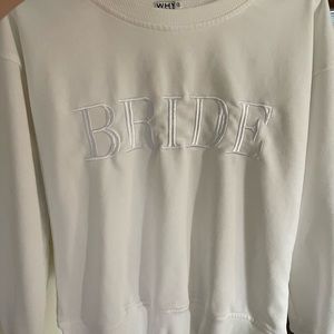 BRIDE white long sleeve crew neck